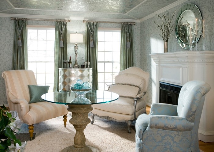 hollywood glam living room green