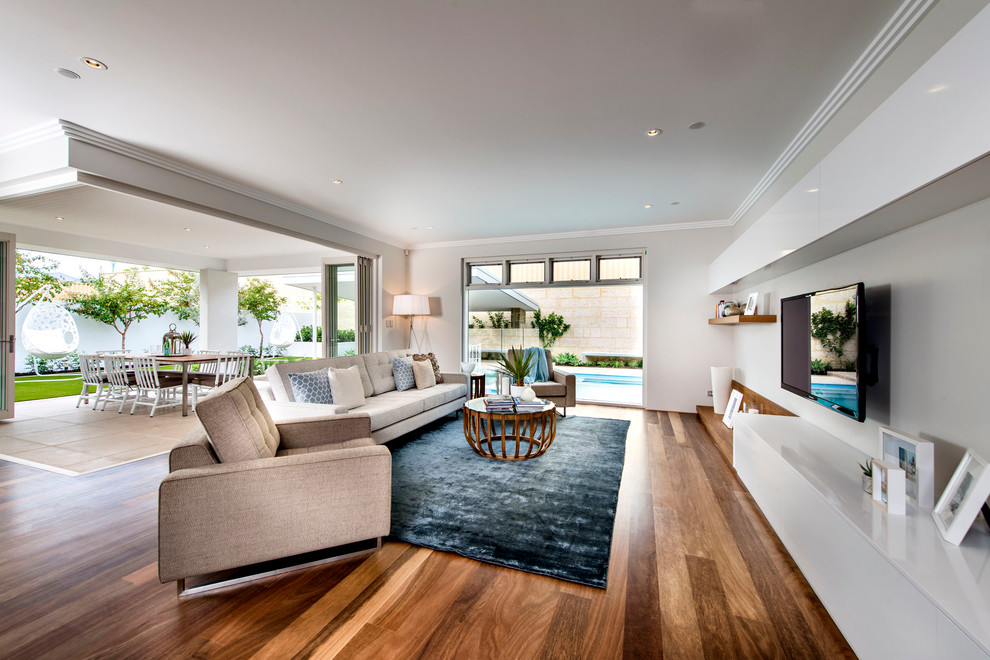 Example of a trendy living room design in Perth
