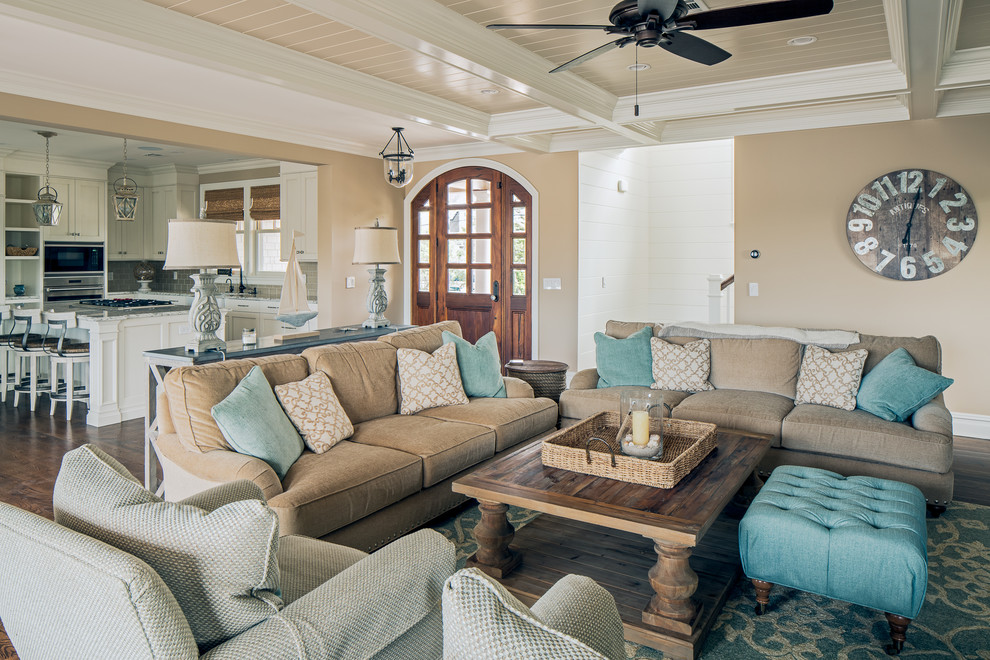 Beach style living room in New York.