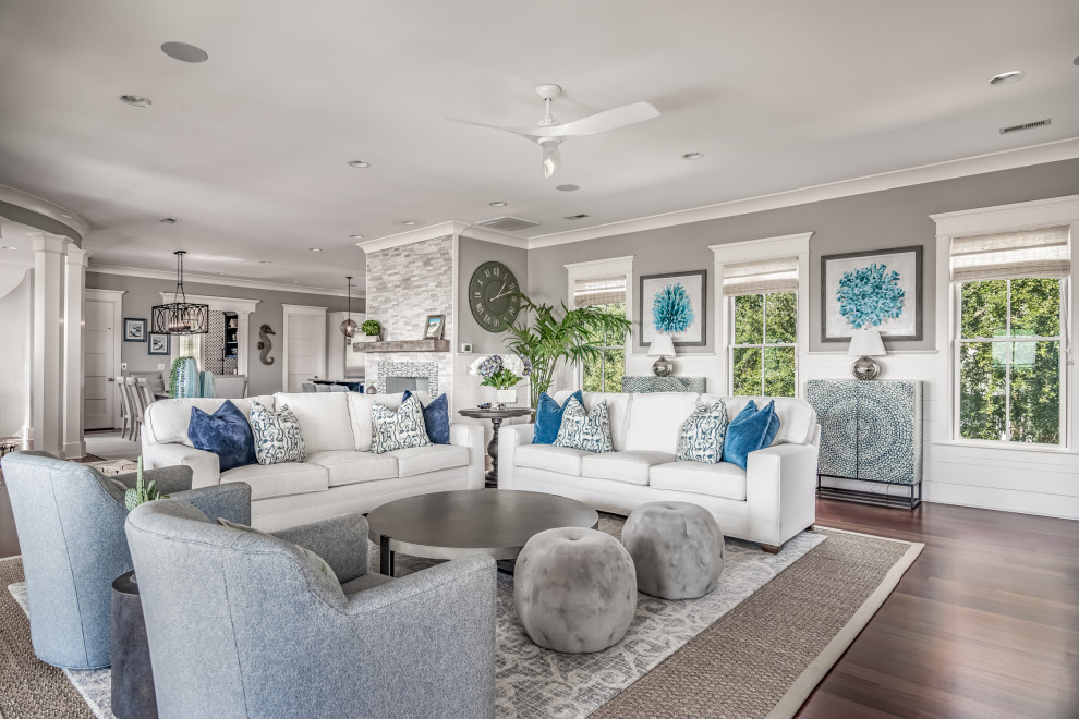 Living room - transitional living room idea in Charleston