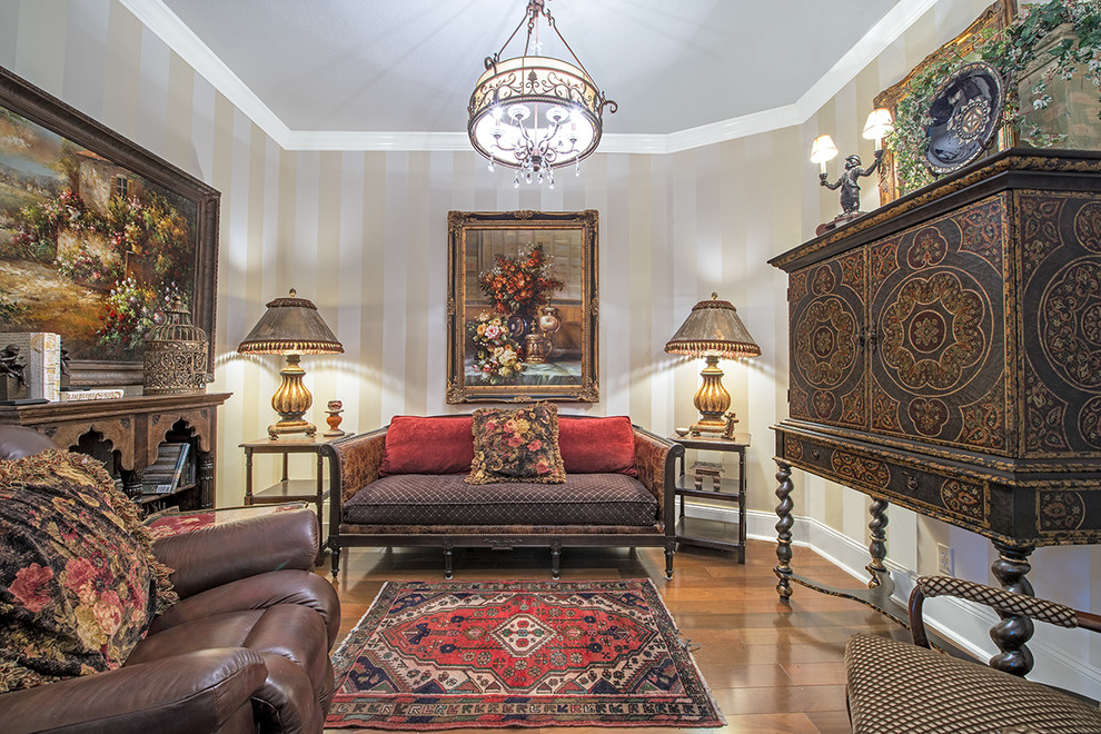 Living room - mediterranean living room idea in Austin