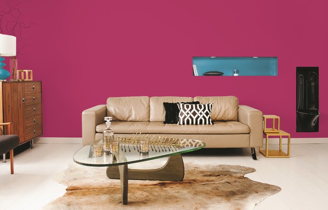 Hot Pink Paint Color Contemporary Living Room Other By Ppg Pittsburgh Paints Houzz Ie - Ppg Hot Pink Paint Code