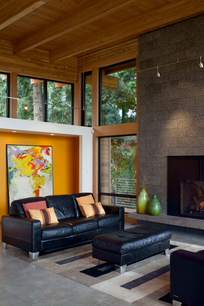 Contemporary formal living room in Portland.
