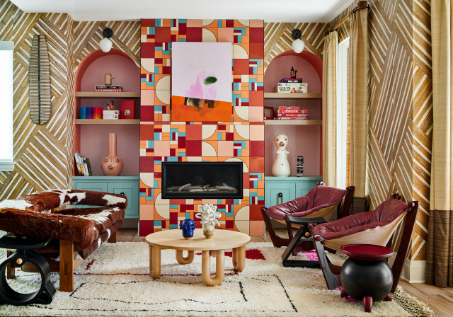 House Beautiful Concept House: Noz Design Fireplace Tiles - Éclectique -  Salon - Denver - par Fireclay Tile | Houzz
