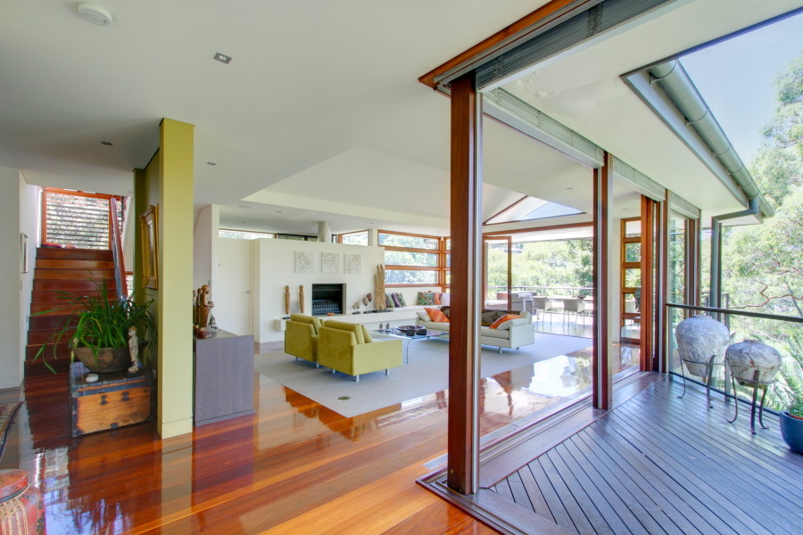 Trendy living room photo in Sydney