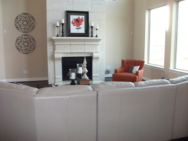 Transitional living room photo in Houston