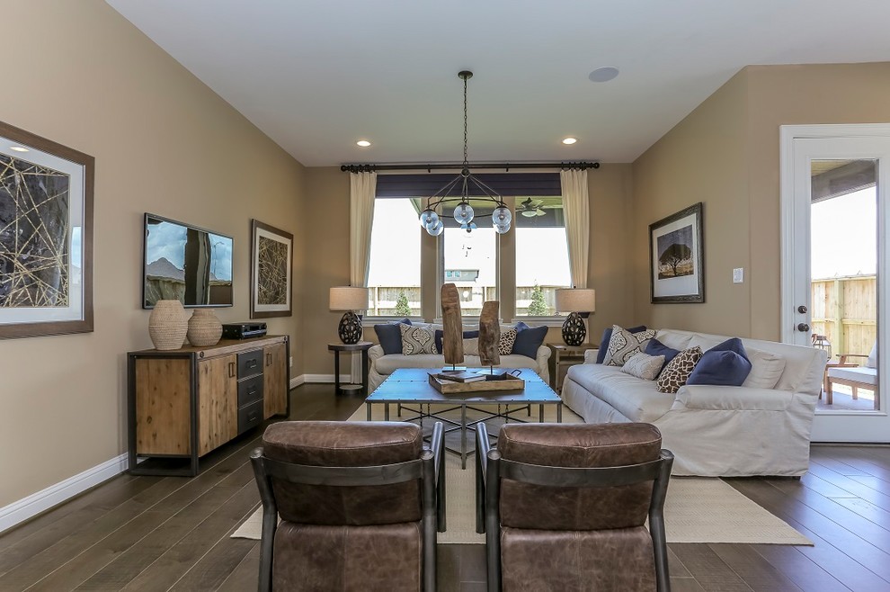 Houston, Texas Lakes of Bella Terra Premier Rosewood Living Room