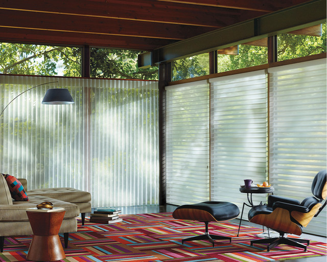 Hunter Douglas® Skyline® Gliding Window Panels Modern Living Room