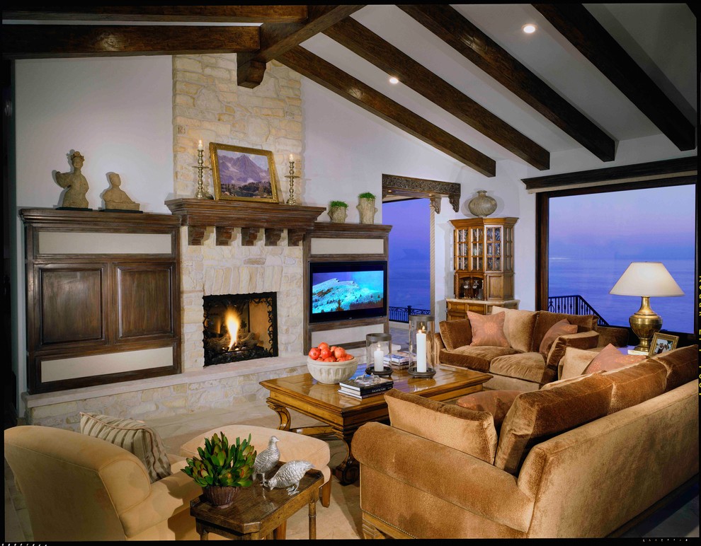 Design ideas for a mediterranean living room in Los Angeles.
