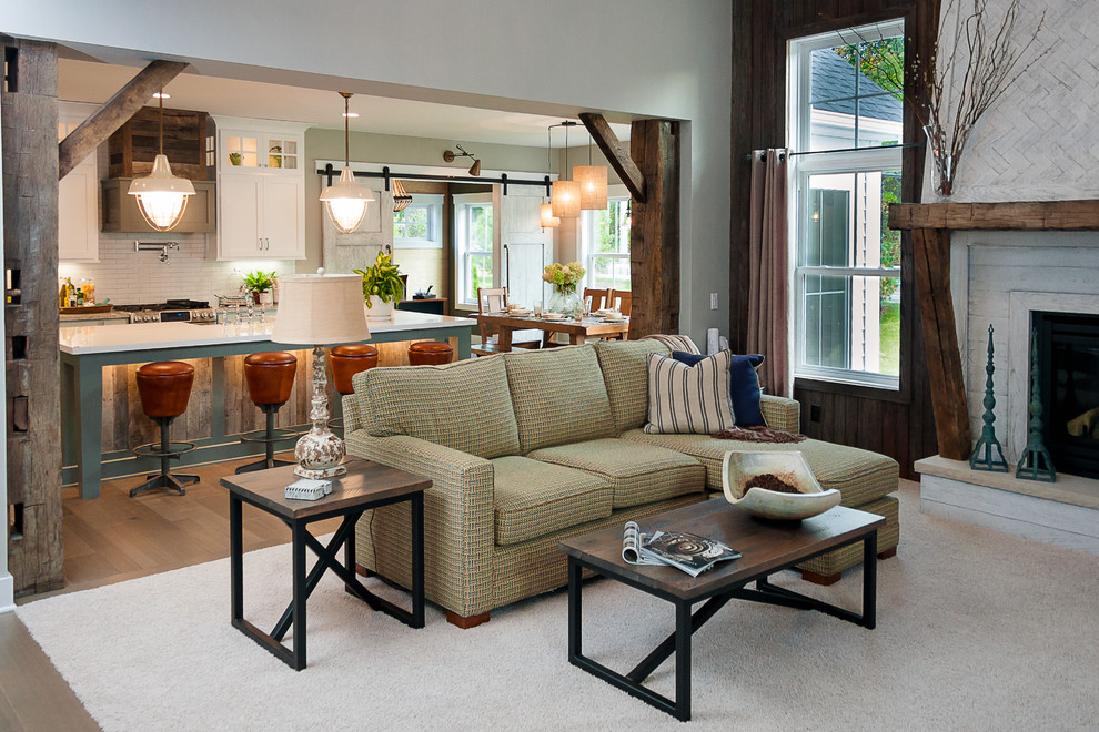 Industrial Farmhouse Farmhouse Living Room Cleveland by