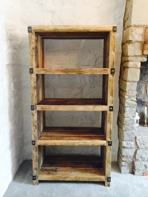 Industrial Style Reclaimed Wood And, Wood Metal Shelving Units