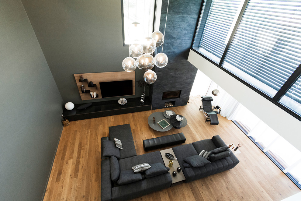 Design ideas for a modern living room in Lyon.