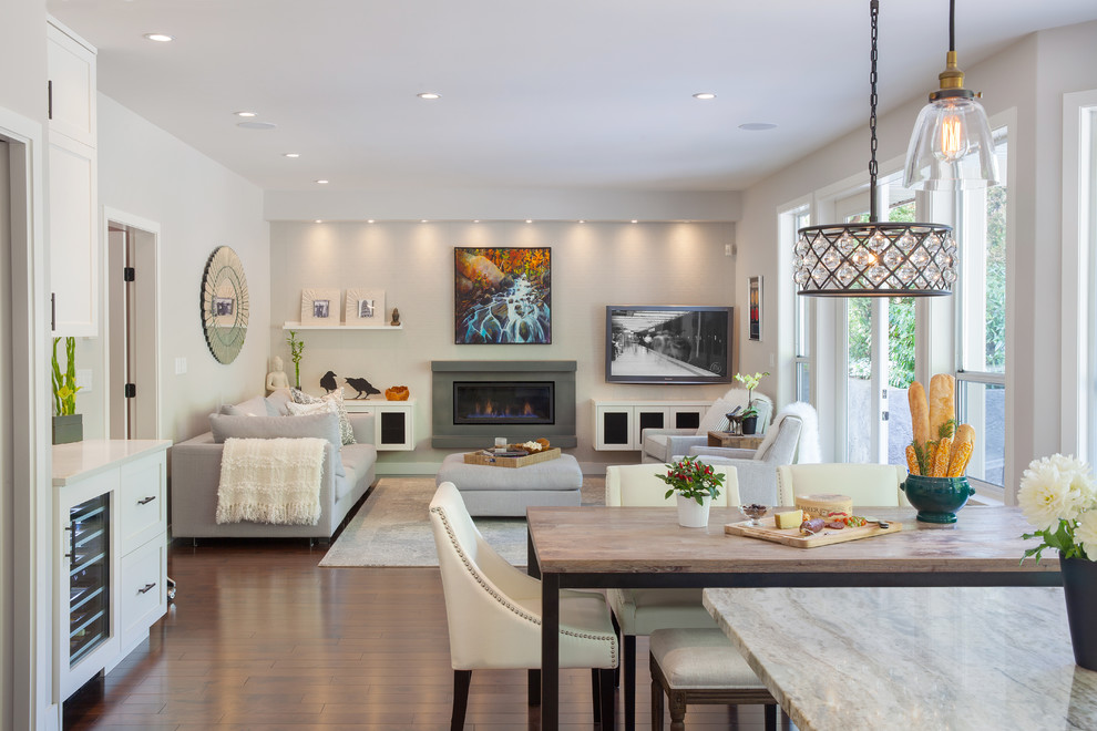 Interior Design - Industrial Chic Great Room - Transitional - Living