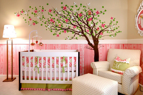 Example of a minimalist nursery design in Other