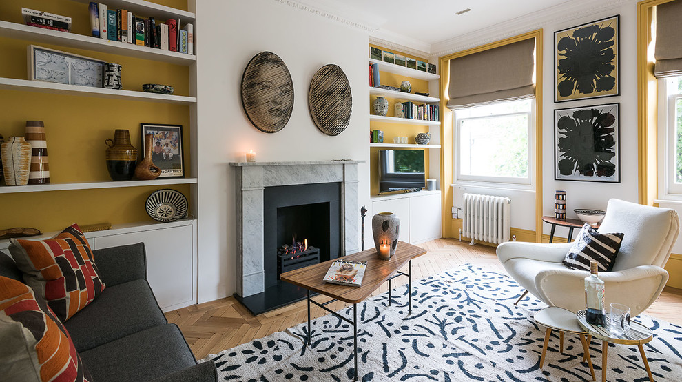 Inspiration for a mid-century modern living room remodel in London