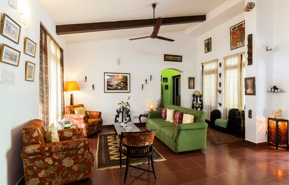 Living room - zen living room idea in Chennai