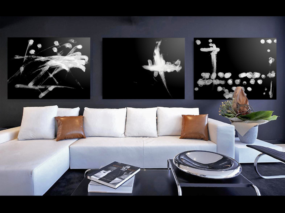 Living room - asian living room idea in New York