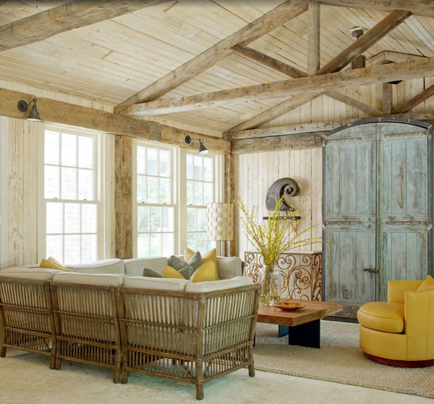 Inspiration for a rural living room in Atlanta.