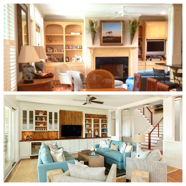 Isle of Palms Beachfront Renovation Bord de Mer Salon Charleston