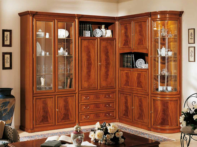 Italian Corner Wall Unit Composition G08 | Cherry Color - Contemporary -  Living Room - New York - by MIG Furniture Design, Inc. | Houzz