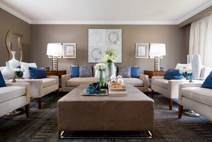 Beige And Blue Living Room Houzz