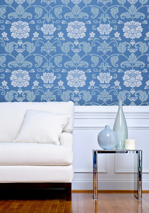 Japanese Wall Stencils Asian Living Room San Diego by Royal