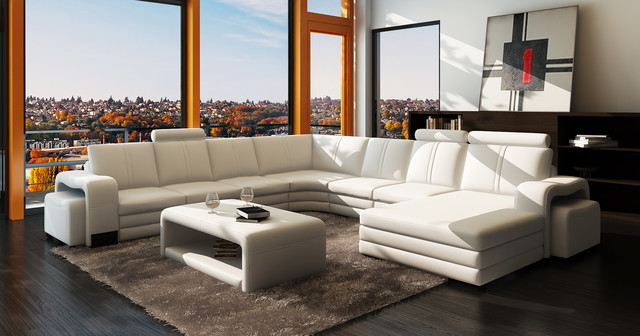 Jasmine Leather Sectional - Modern - Living Room - Calgary - by Inspire ...