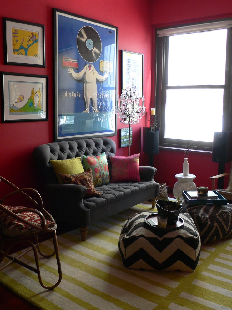 Small bohemian living room in New York.