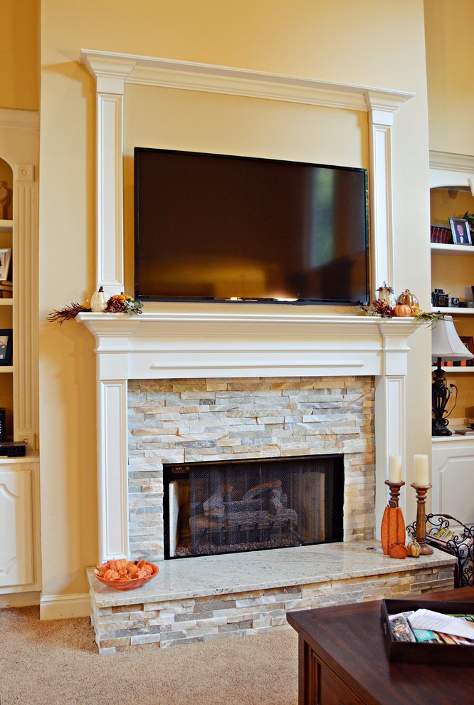 Johns Creek, GA 2 Bathrooms and Fireplace Surround Contemporary
