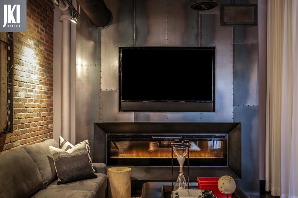 Photo of an industrial living room in Grand Rapids.