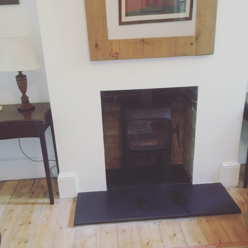 Jotul fireplace installed just off Mill road in Cambridge. Honed black
