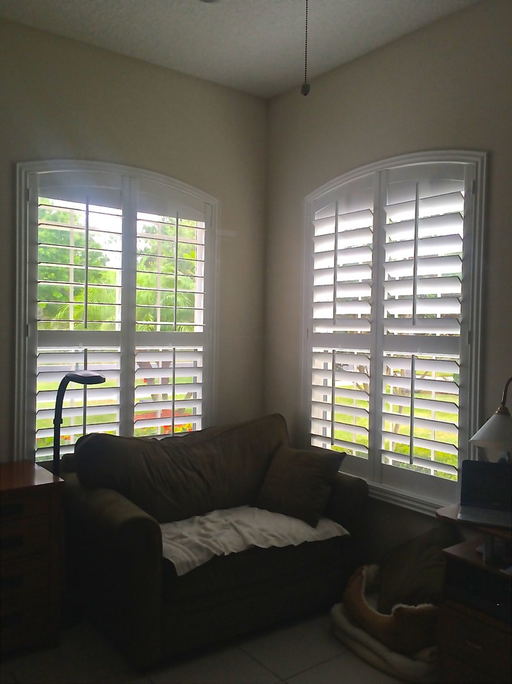 Jupiter, Florida Plantation Shutters Contemporary Living Room