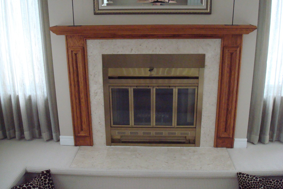 Kanata Fireplace Makeover Before Traditional Living Room Ottawa