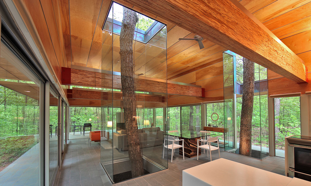 Inspiration for a modern open concept living room remodel in DC Metro