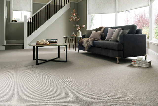 Kensington Banquo Grey carpet and Wessex Silver Roller blinds - Living Room  - Other - by Hillarys | Houzz