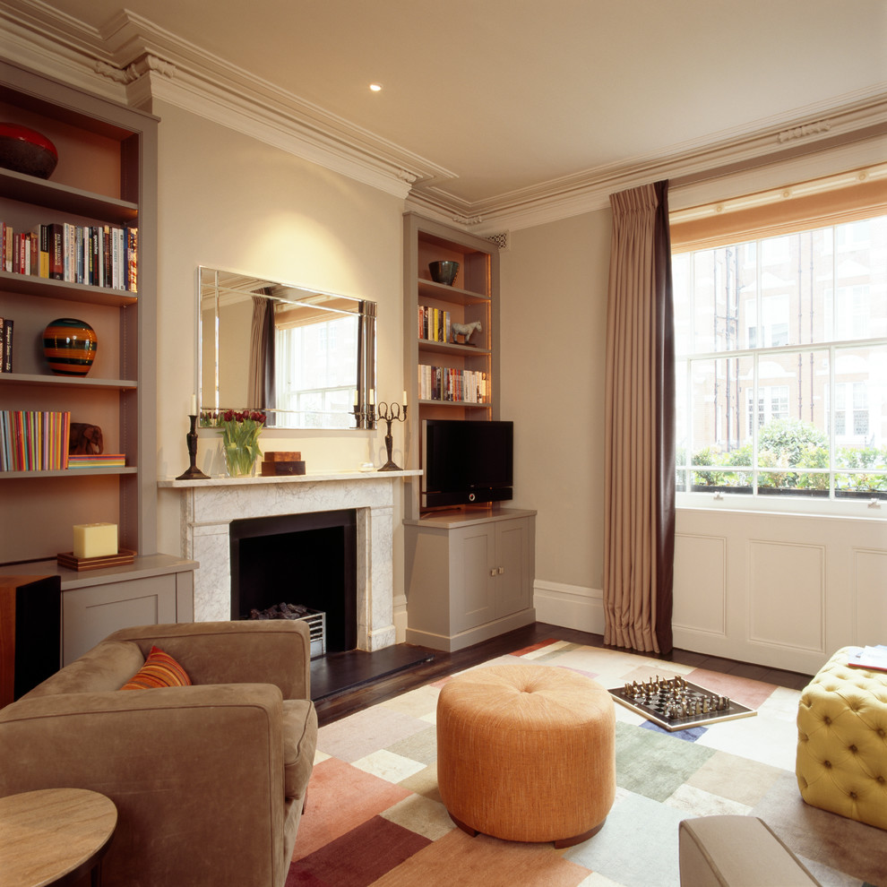 This is an example of a large contemporary living room in London.