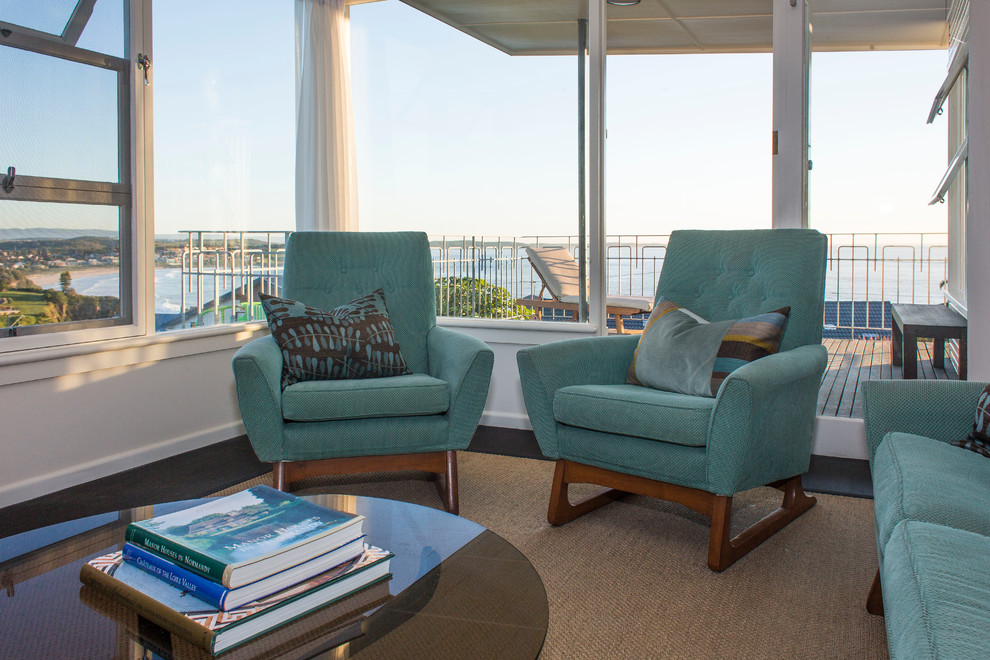 Kiama Beach House Midcentury Living Room Wollongong by Michael