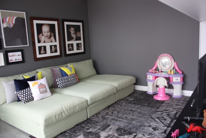 Kids Playroom with 3 Ikea Kivik chaise lounges - Contemporary - Living Room  - Melbourne - by Comfort Works Custom Slipcovers | Houzz