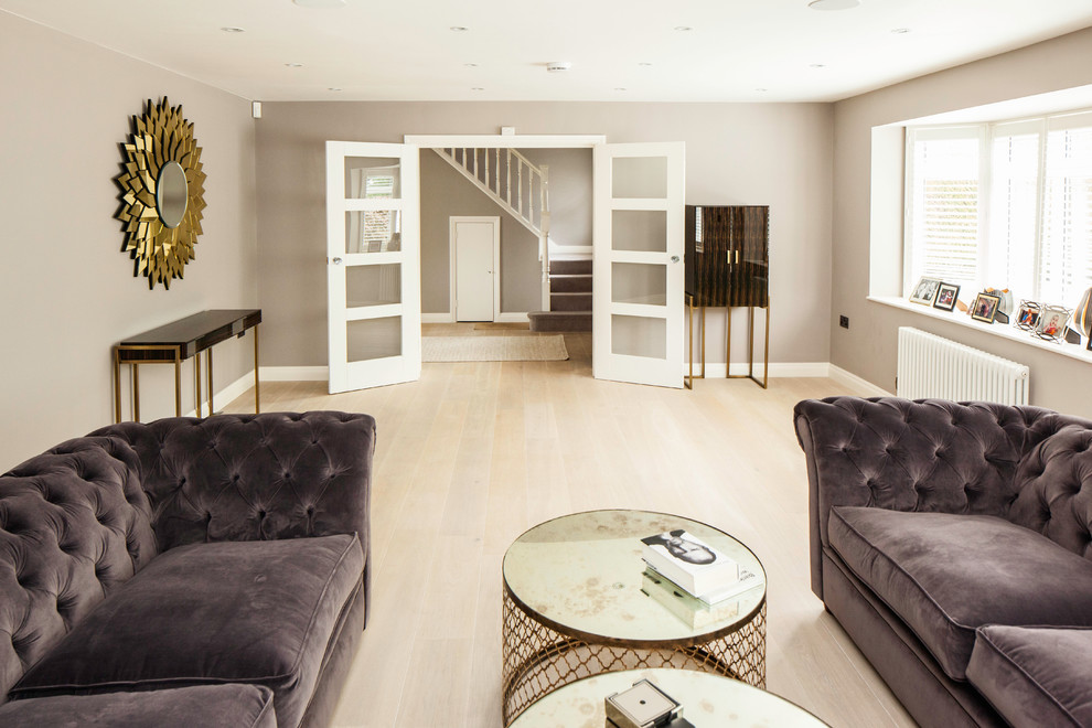 Design ideas for a modern living room in Hertfordshire.