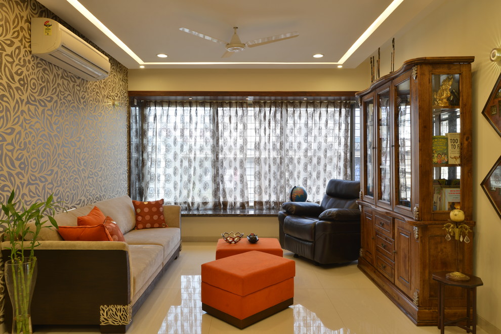 This is an example of a world-inspired living room in Mumbai.