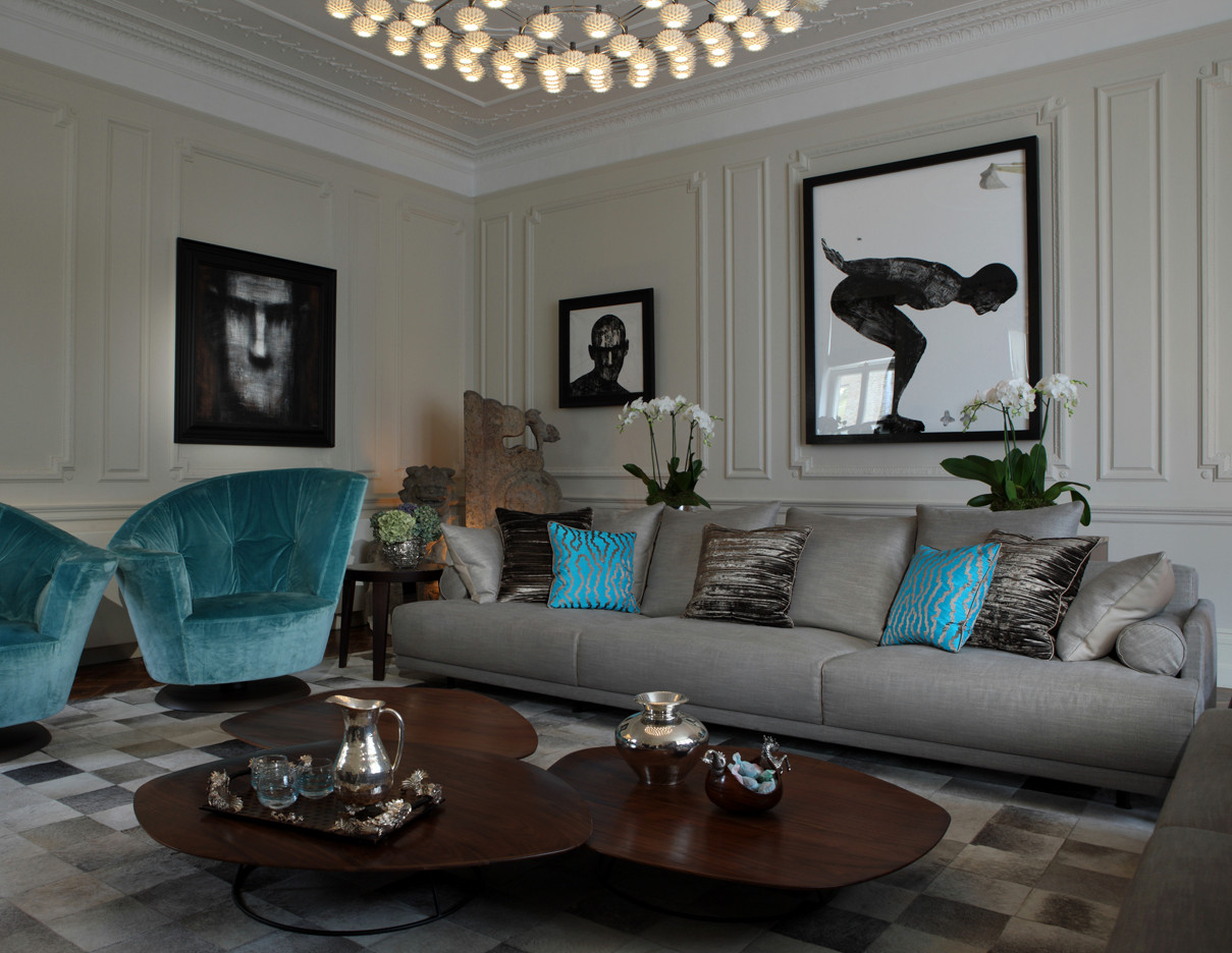 Grey And Teal Living Room Houzz, Teal Gray Living Room