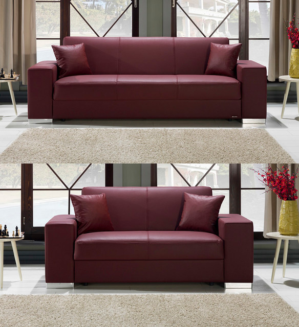 Kobe Sofa Set Santa Glory Burgundy Modern Living Room New York