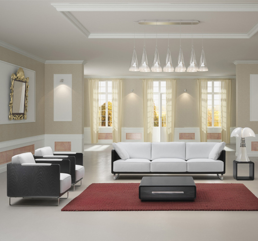 Minimalist living room photo in New York