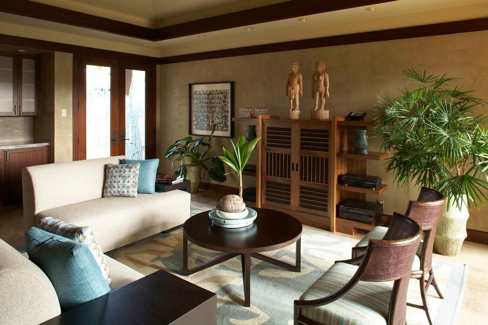 Inspiration for a tropical living room remodel in Hawaii