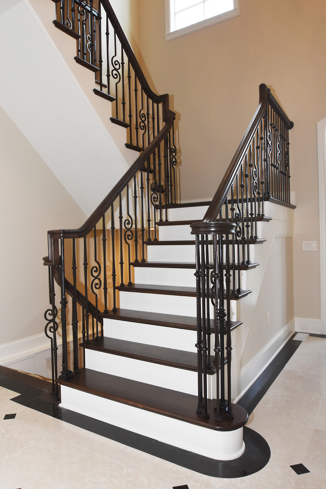 Inspiration for a large traditional staircase in New York.