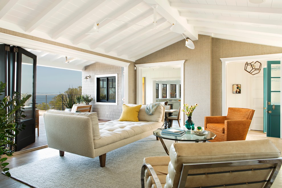 This is an example of a nautical living room in Orange County.