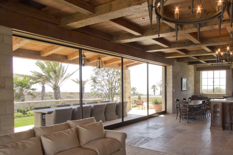 Design ideas for a mediterranean living room in Santa Barbara.