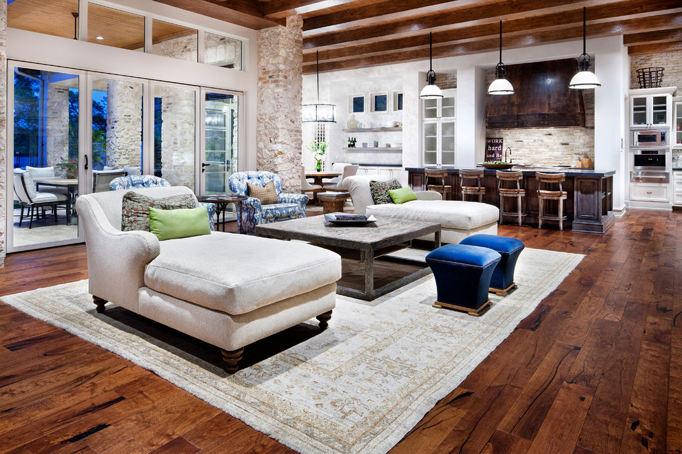 Photo of a classic open plan living room in Houston.