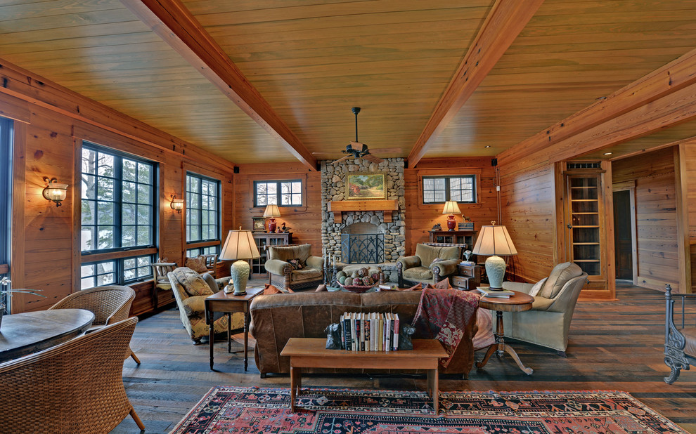 Living room - rustic living room idea in Atlanta