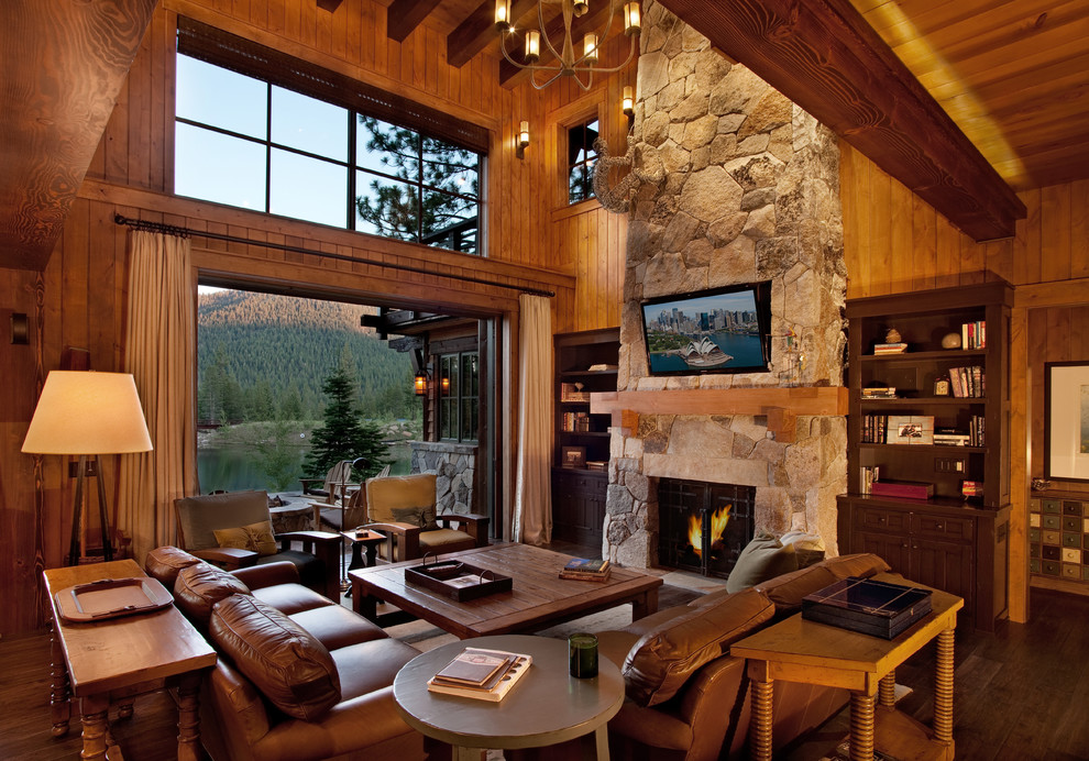 Lake Cabin - Rustic - Living Room - Sacramento - by Walton Architecture